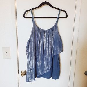 Lane Bryant Metallic Asymmetrical Camisole Tank Top 22/24